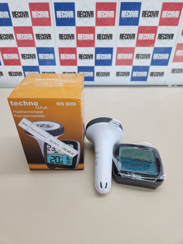 Termómetro inalámbrico para piscina con base digital para lectura de datos, temperatura interior, temperatura del agua, humedad del aire, piscina, estanque, instalación exterior, techno line WS9059